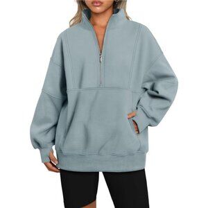 Women's Half Zip Oversized Sweatshirts Fleece Long Sleeve Hoodies